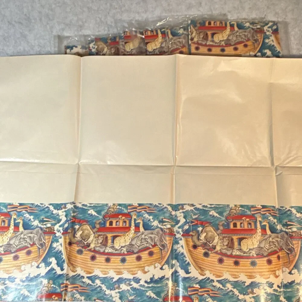 Vintage Artfaire Noah's Ark Gift Wrap Paper Sheets Decorative Print 6 Packs